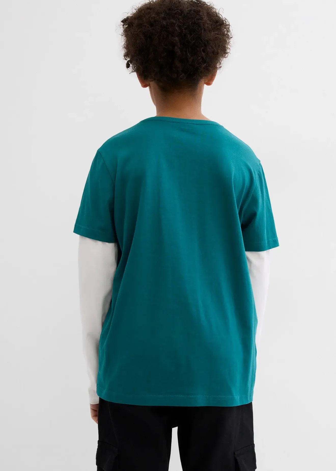 bonprix T-shirt manches longues effet superposition, 100% coton|Enfant Vêtements Enfant|Garçons 9-16 Ans·T-Shirts