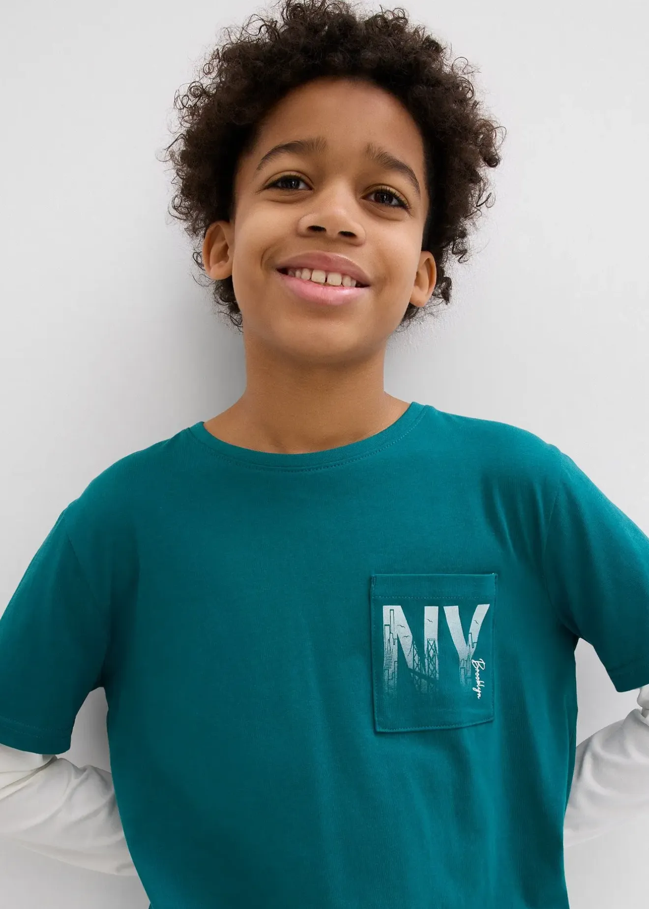 bonprix T-shirt manches longues effet superposition, 100% coton|Enfant Vêtements Enfant|Garçons 9-16 Ans·T-Shirts