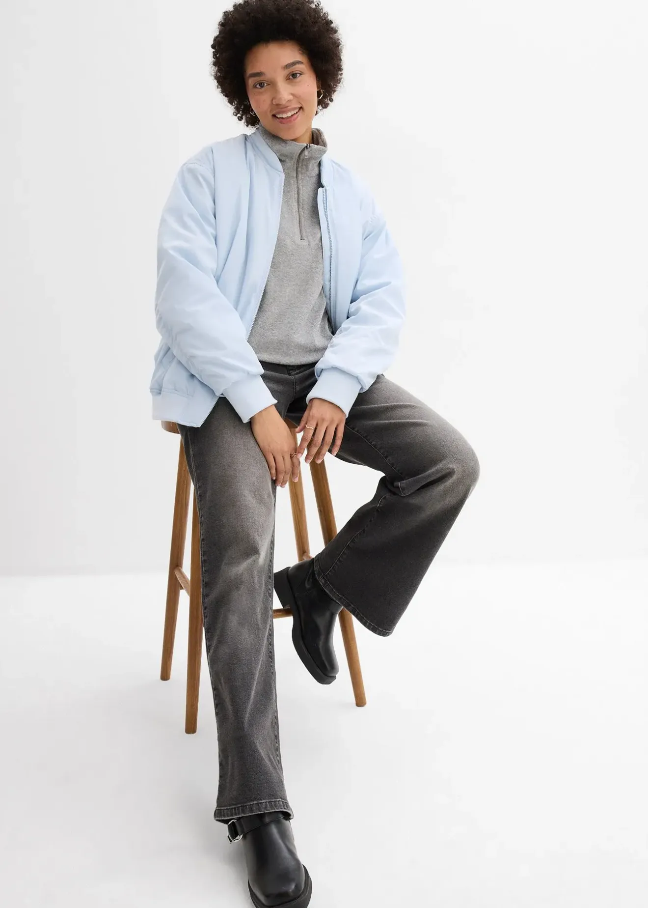 Femme bonprix Basiques|T-Shirts & Tops|T-shirt manches longues en éponge