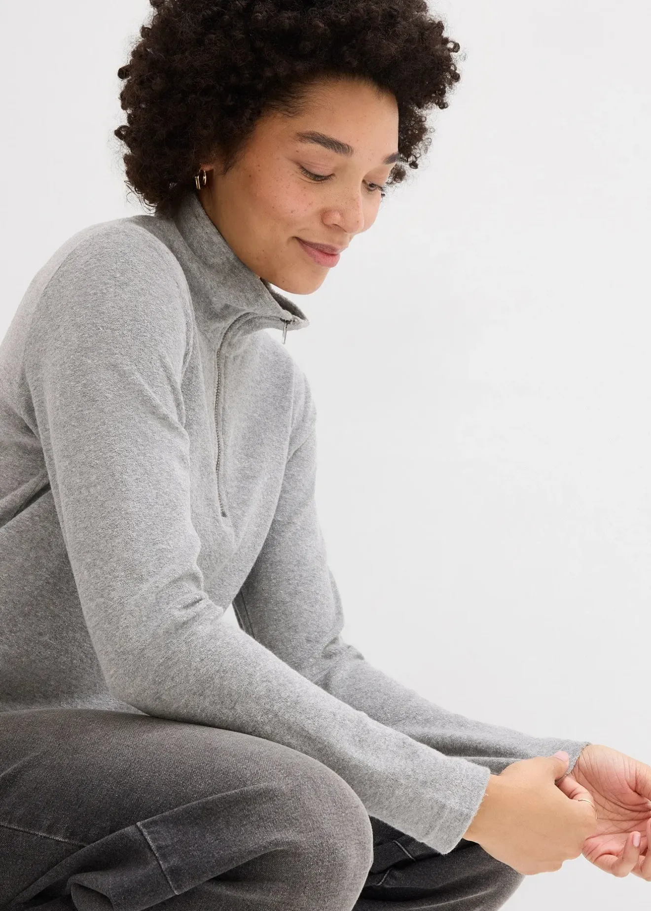 Femme bonprix Basiques|T-Shirts & Tops|T-shirt manches longues en éponge