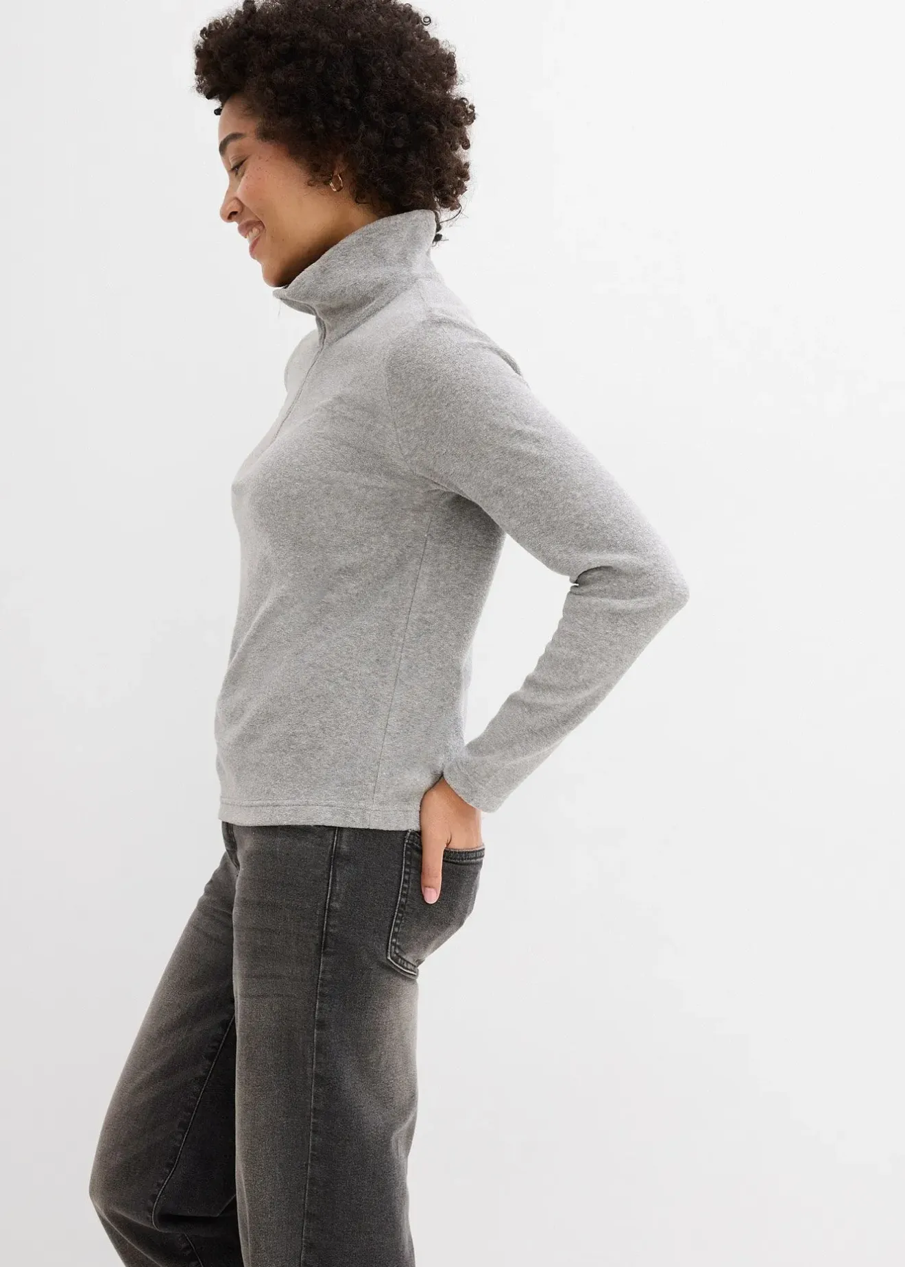 Femme bonprix Basiques|T-Shirts & Tops|T-shirt manches longues en éponge