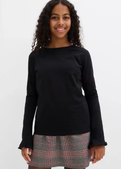 bonprix T-shirt manches longues en coton extensible|Enfant Vêtements Enfant|Filles 9-16 Ans·T-Shirts & Chemisiers