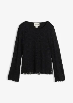 Enfant bonprix Vêtements Enfant|Filles 9-16 Ans·T-Shirts & Chemisiers|T-shirt manches longues en dentelle