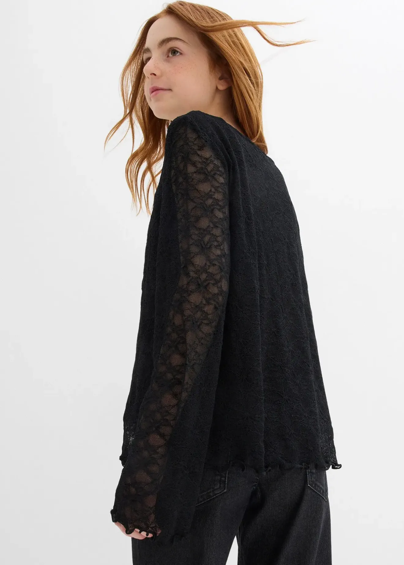 Enfant bonprix Vêtements Enfant|Filles 9-16 Ans·T-Shirts & Chemisiers|T-shirt manches longues en dentelle