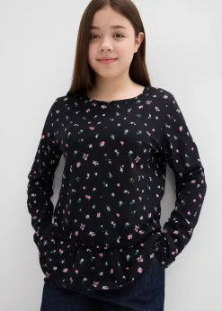 Enfant bonprix Vêtements Enfant|Filles 9-16 Ans·T-Shirts & Chemisiers|T-shirt manches longues en coton extensible