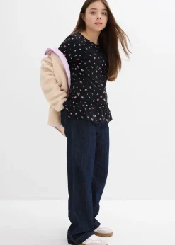 Enfant bonprix Vêtements Enfant|Filles 9-16 Ans·T-Shirts & Chemisiers|T-shirt manches longues en coton extensible