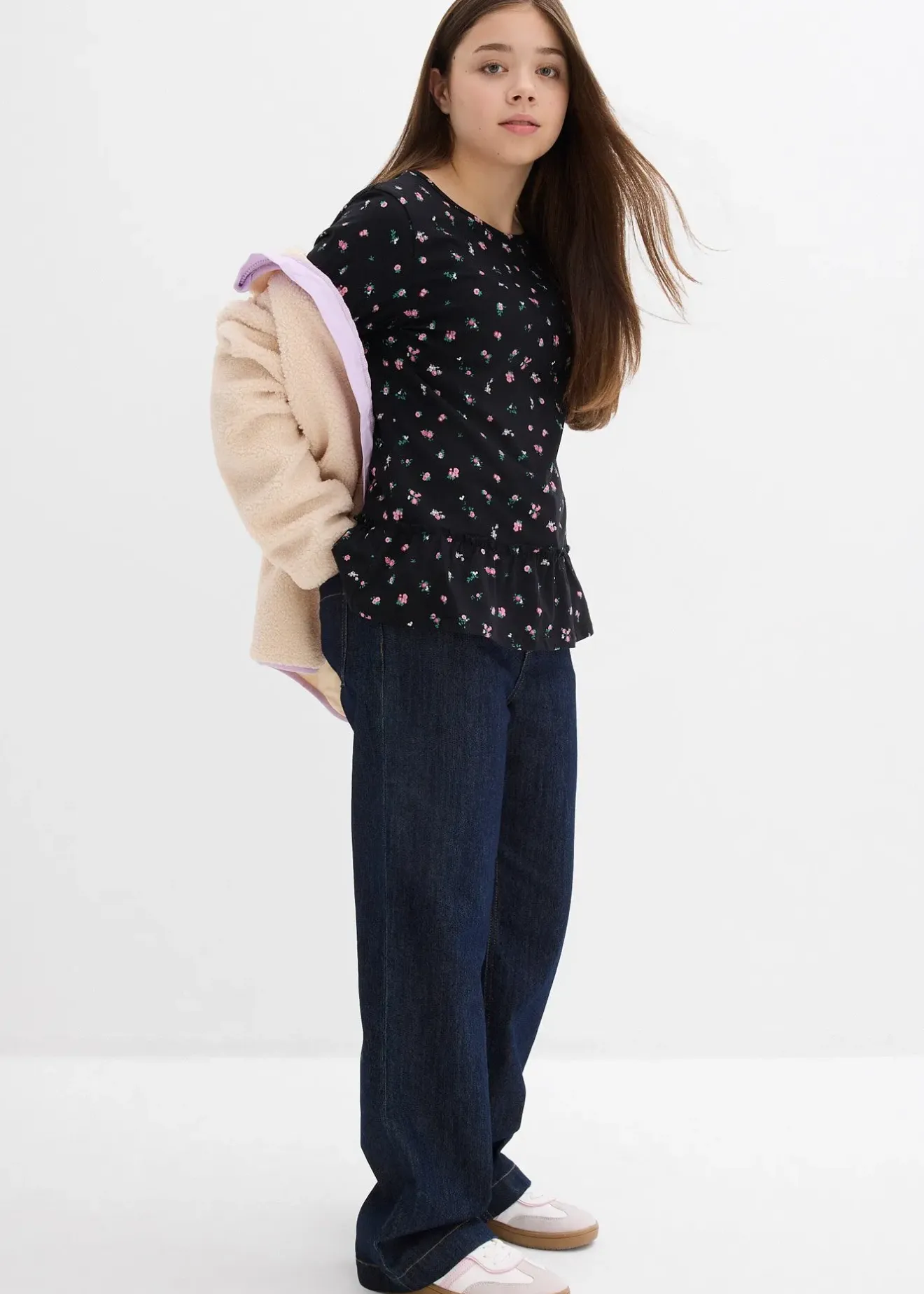 Enfant bonprix Vêtements Enfant|Filles 9-16 Ans·T-Shirts & Chemisiers|T-shirt manches longues en coton extensible