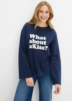 bonprix T-shirt manches longues en coton épais|Femme T-Shirts & Tops