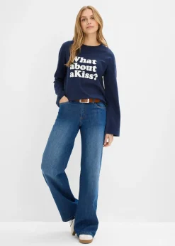 bonprix T-shirt manches longues en coton épais|Femme T-Shirts & Tops