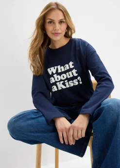 bonprix T-shirt manches longues en coton épais|Femme T-Shirts & Tops