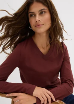 bonprix T-shirt manches longues près du corps|Femme Basiques|T-Shirts & Tops