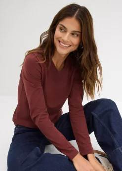 bonprix T-shirt manches longues près du corps|Femme Basiques|T-Shirts & Tops