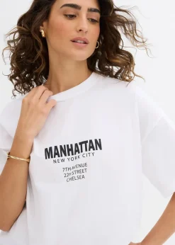 bonprix T-shirt oversize 100% coton|Femme T-Shirts & Tops