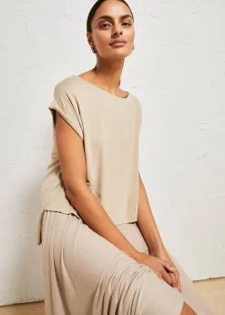 Femme bonprix T-Shirts & Tops|T-shirt oversize en viscose fluide