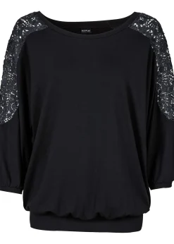 bonprix T-shirt oversize en viscose et dentelle|Femme T-Shirts & Tops