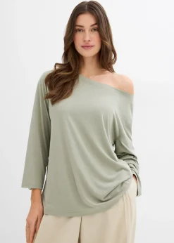 bonprix T-shirt épaule dénudée en modal mélangé|Femme T-Shirts & Tops