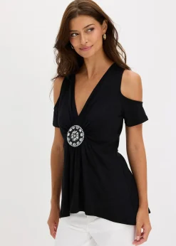 bonprix T-shirt épaules nues en mesh|Femme T-Shirts & Tops