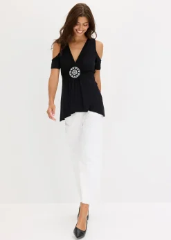 bonprix T-shirt épaules nues en mesh|Femme T-Shirts & Tops