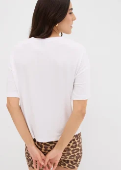 bonprix T-shirt raccourci à épaules descendues|Femme T-Shirts & Tops