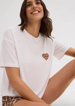 bonprix T-shirt raccourci à épaules descendues|Femme T-Shirts & Tops