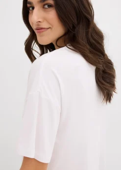 bonprix T-shirt raccourci à épaules descendues|Femme T-Shirts & Tops