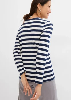 bonprix T-shirt rayé 100% coton|Femme Basiques|T-Shirts & Tops