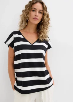 bonprix T-shirt rayé en maille|Femme T-Shirts & Tops