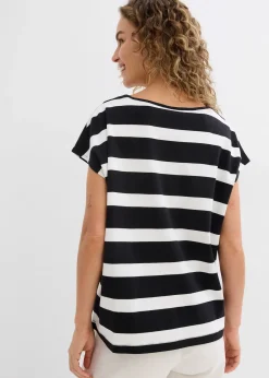 bonprix T-shirt rayé en maille|Femme T-Shirts & Tops
