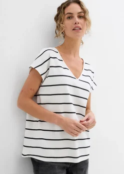 Femme bonprix T-Shirts & Tops|T-shirt rayé en maille