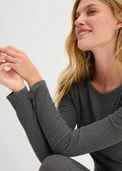 Femme bonprix Vêtements Thermiques|Vêtements De Plein Air|T-shirt thermique côtelé