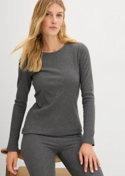 Femme bonprix Vêtements Thermiques|Vêtements De Plein Air|T-shirt thermique côtelé