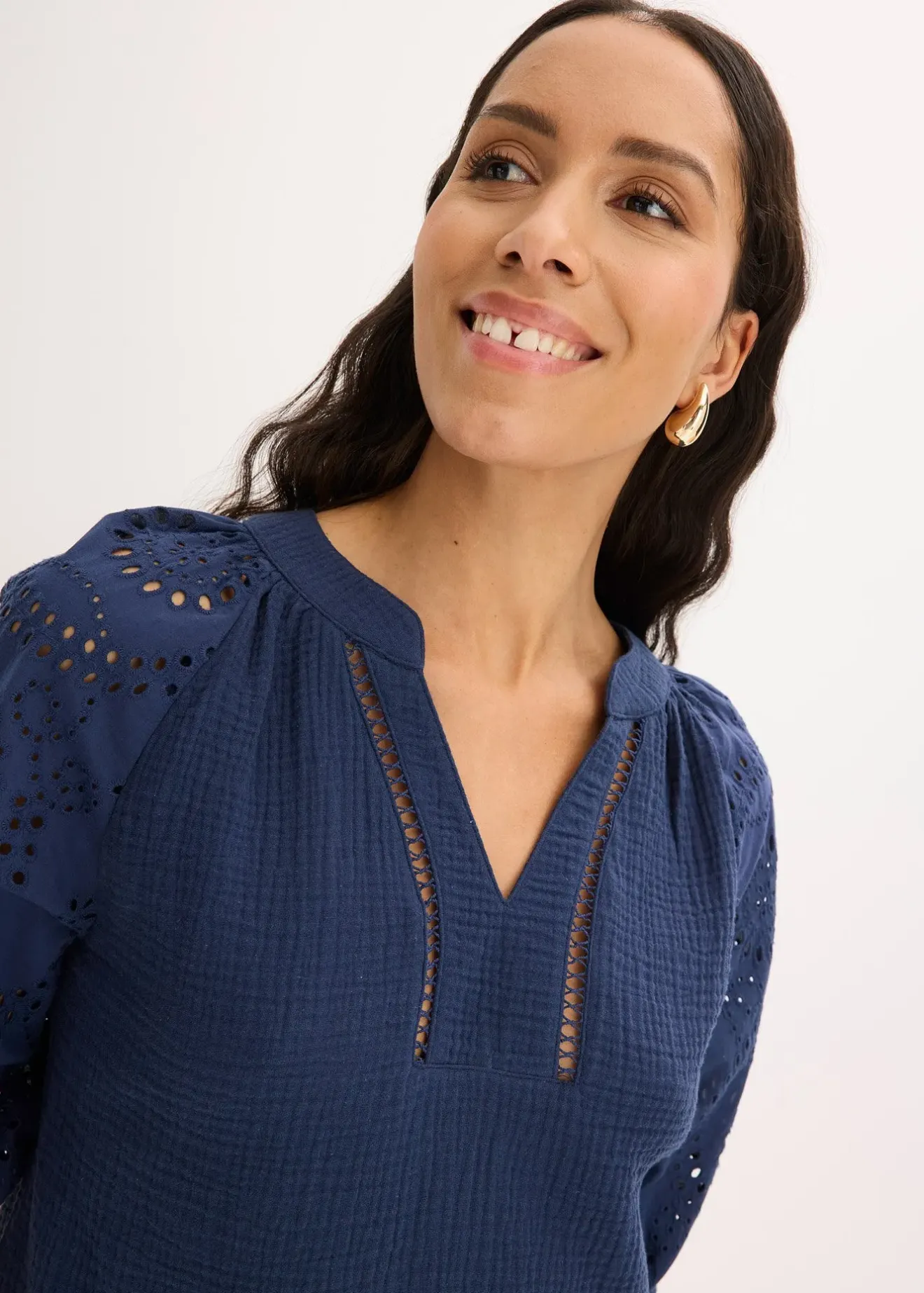 bonprix Tunique aérienne en gaze de coton|Femme Chemisiers