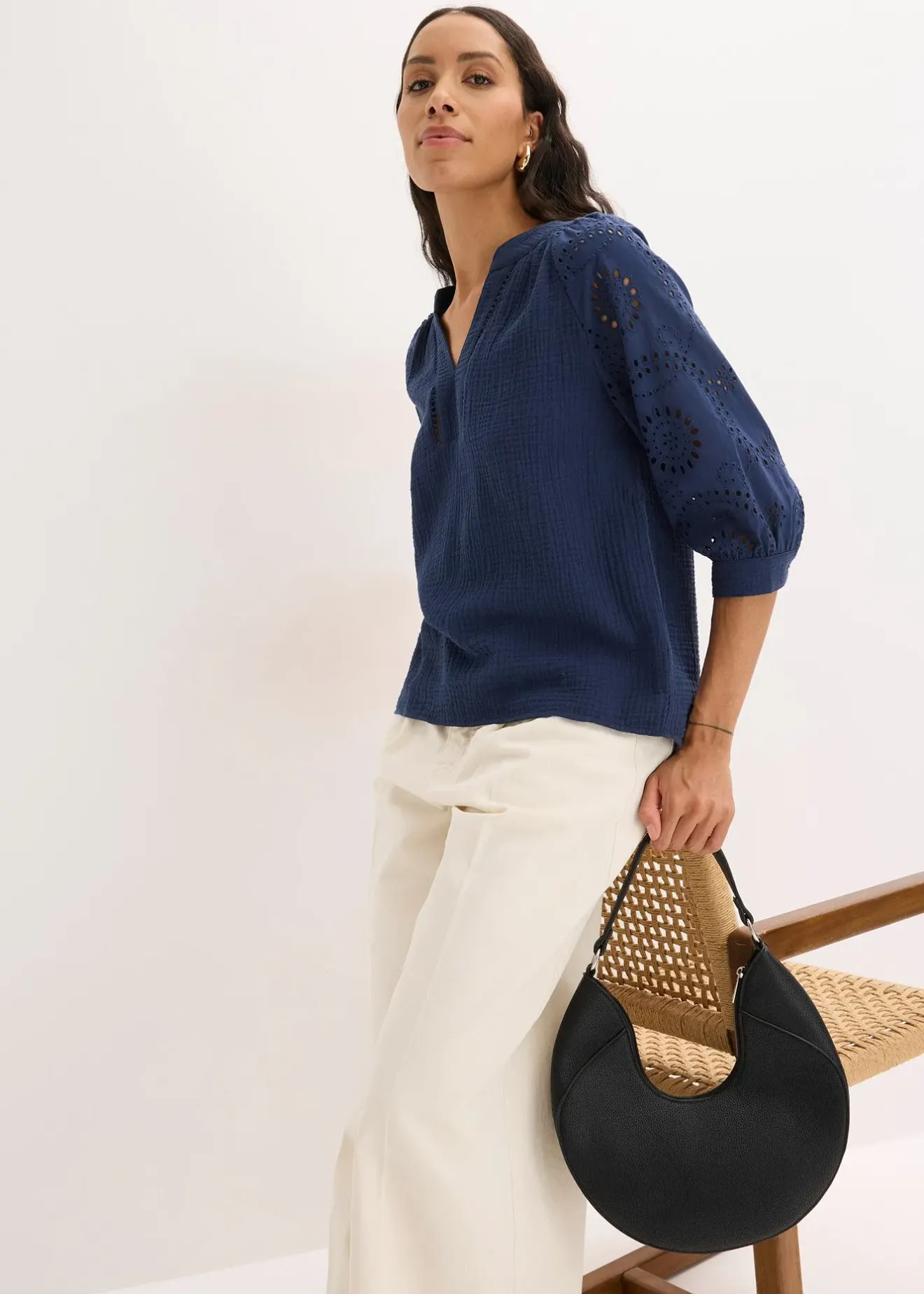 bonprix Tunique aérienne en gaze de coton|Femme Chemisiers