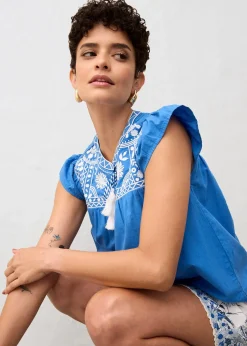 bonprix Tunique brodée avec de la soie|Femme Premium|Chemisiers