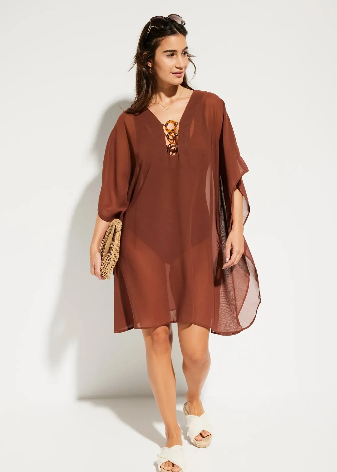 bonprix Tunique de plage en mousseline légère|Femme Vêtements De Plage|Robes