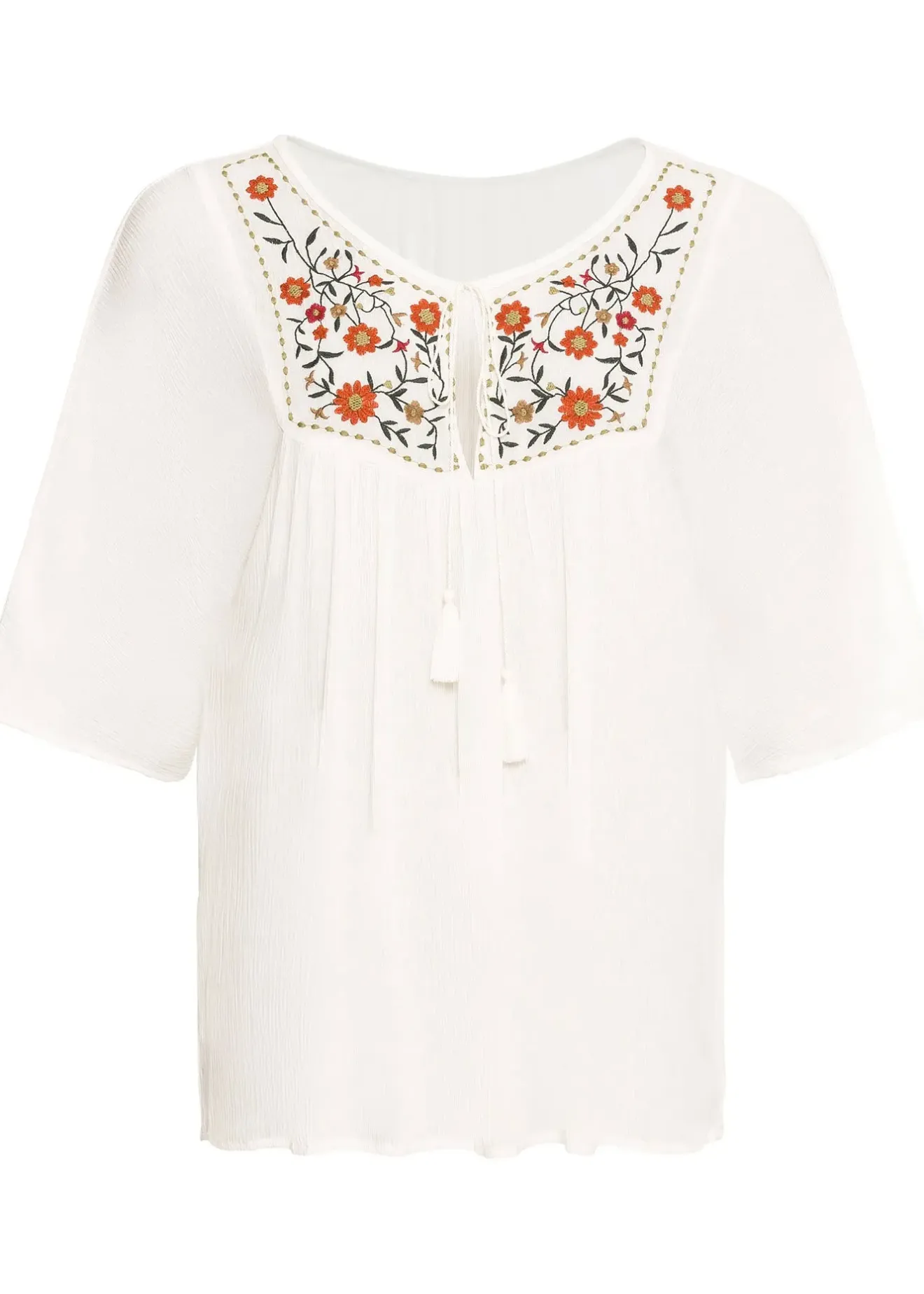 bonprix Tunique en viscose effet froissé|Femme Chemisiers