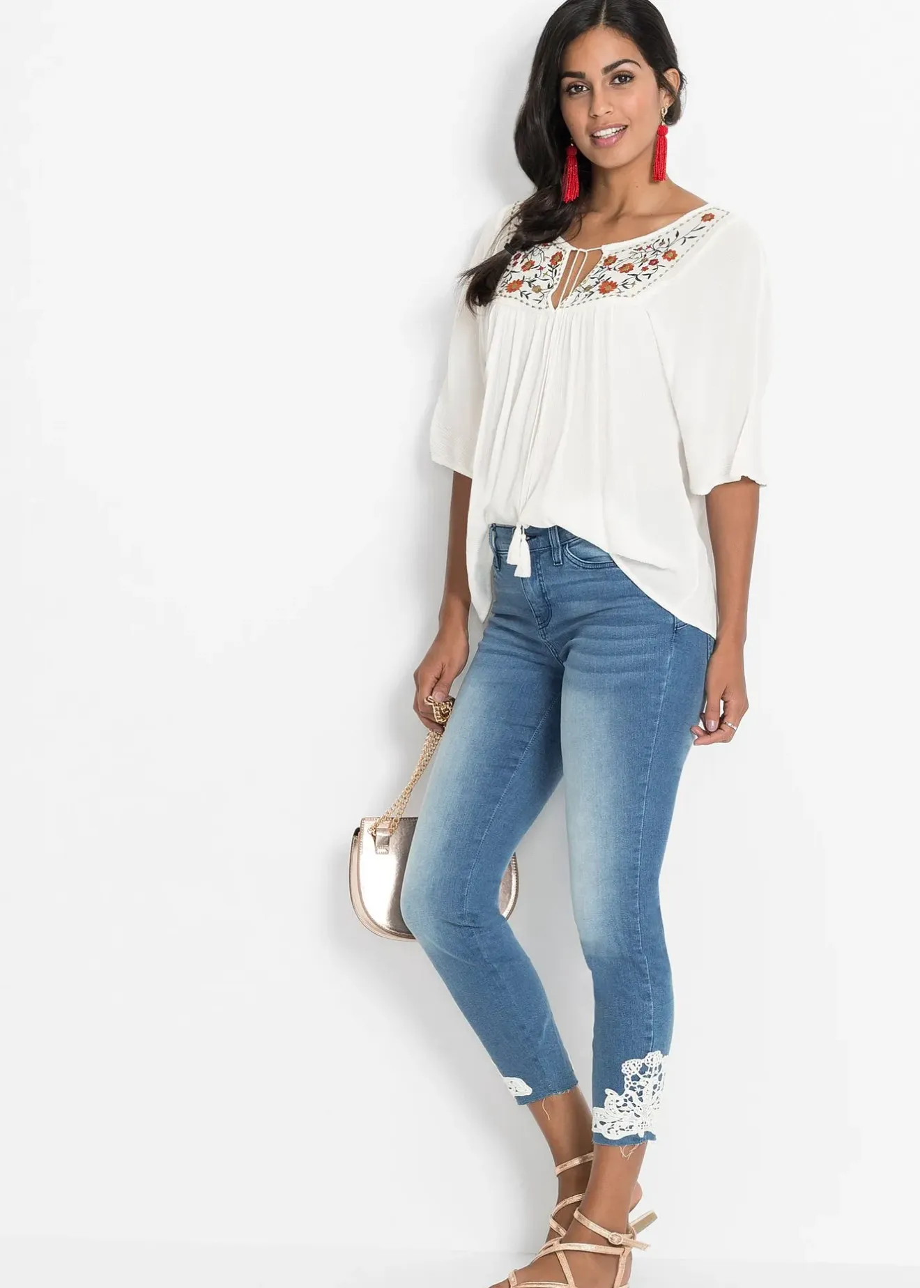 bonprix Tunique en viscose effet froissé|Femme Chemisiers