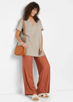 Femme bonprix Chemisiers|Tunique longue en gaze 100% coton