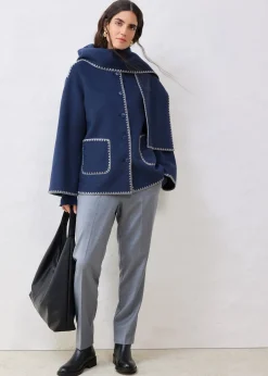 Femme bonprix Premium|Vestes & Manteaux|Veste à broderie décorative (ens. 2 pces avec écharpe)