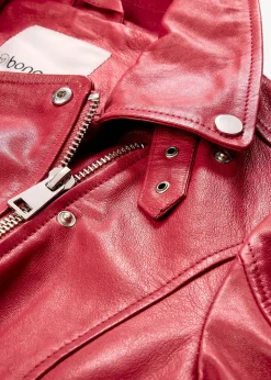 bonprix Veste biker en cuir nappa d’agneau|Femme Premium|Vestes & Manteaux