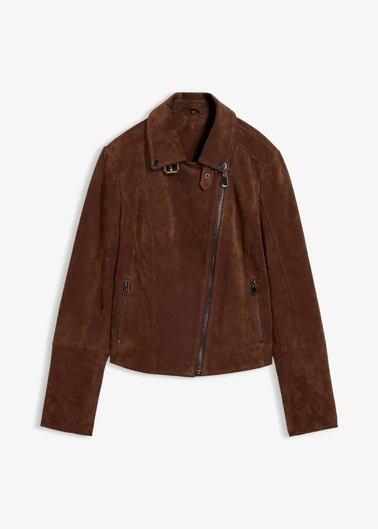 bonprix Veste biker en cuir velours|Femme Vestes & Manteaux