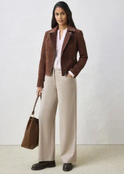 bonprix Veste biker en cuir velours|Femme Vestes & Manteaux