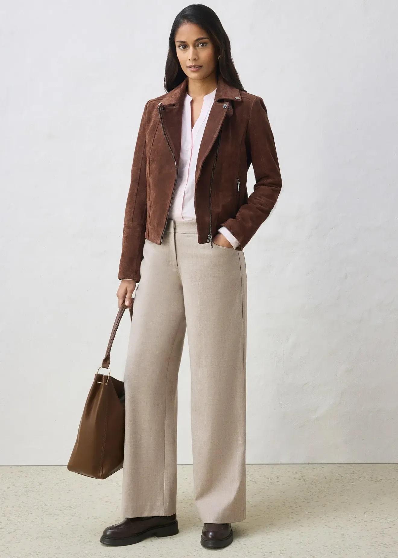 bonprix Veste biker en cuir velours|Femme Vestes & Manteaux