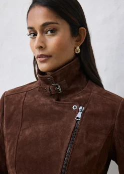 bonprix Veste biker en cuir velours|Femme Vestes & Manteaux