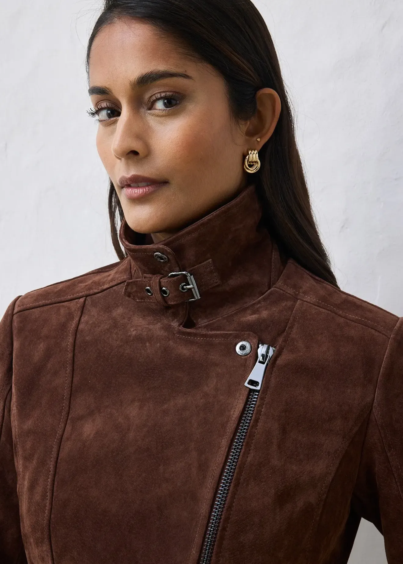 bonprix Veste biker en cuir velours|Femme Vestes & Manteaux