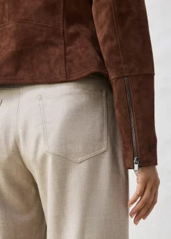 bonprix Veste biker en cuir velours|Femme Vestes & Manteaux