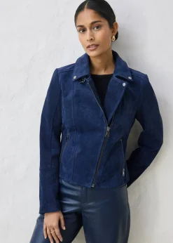 bonprix Veste biker en cuir velours|Femme Premium|Vestes & Manteaux