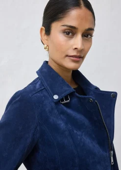 bonprix Veste biker en cuir velours|Femme Premium|Vestes & Manteaux