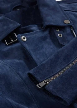 bonprix Veste biker en cuir velours|Femme Premium|Vestes & Manteaux