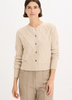 bonprix Veste bomber en maille torsadée avec laine|Femme Maille|Pulls & Gilets